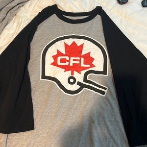 Grey ringer tee. Size 4xl Vintage CFL logo.